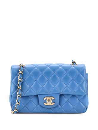 Chanel Classic Single Flap Bag Quilted Lambskin Mini crossbody bag - Blue
