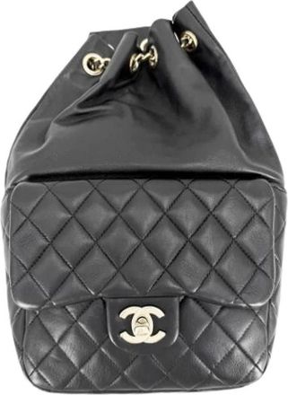 Chanel Pre-owned Vintage Rugzak - Dames - Vintage Rugzakken - Zwart - ONE Size - Leer - Vintage