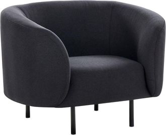 Beliani Beliani - Sillón de tela negro suave patas negras retro glamour Loen
