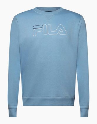 Fila Mens Jude Logo Print Crew Neck Ribbed Collar Sweatshirt - Blue - Size: 2X large