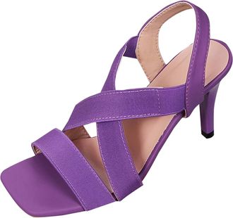 Generic Purple Fish Mouth High Heel Roman Sandals Sexy Women Casual Summer Design
