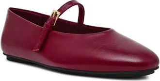 Anne Klein Connie Mary Jane Flat in Bordeaux Crinkle at Nordstrom, Size 7.5
