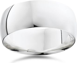 Pompeii3 9mm Dome High Polished Wedding Band 10K White Gold Size Selectable