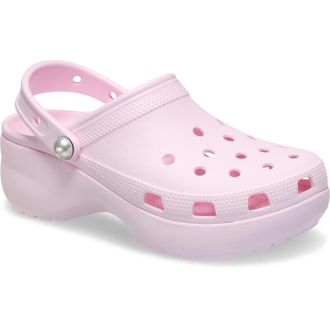 Crocs Classic Platform Thermoplastic WoMens Pink Milk Clogs - Size UK 3