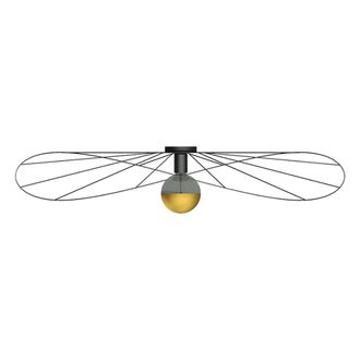 Thoro L&aacute;mpara de techo/plaf&oacute;n negro acero alt. 18 cm