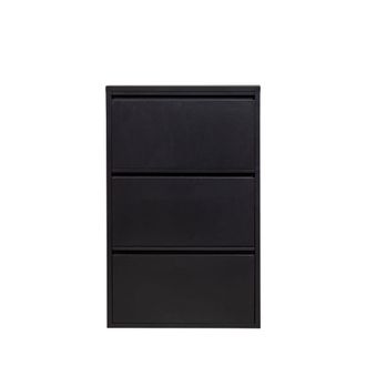 Woood Mueble para zapatos de 3 puertas de metal l66cm - negro
