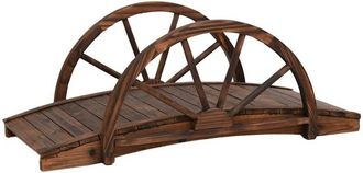 vidaXL vidaXL Ponte Giardino con Mezza Ruota 99x50x38 cm Legno Massello Abete