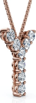 Pompeii3 1Ct Diamond Initial Y Pendant 14k Gold 18 Necklace Lab Grown 5/8 Tall