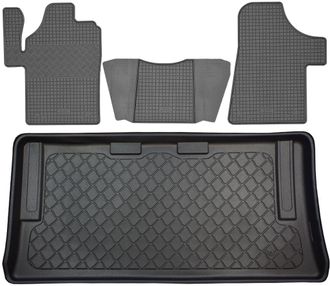 OEM Mercedes Viano Van (5 Puertas) De 09.2003 A 05.2014. Juego: Alfombrillas De Goma Para Coche + Alfombrilla Para Maletero