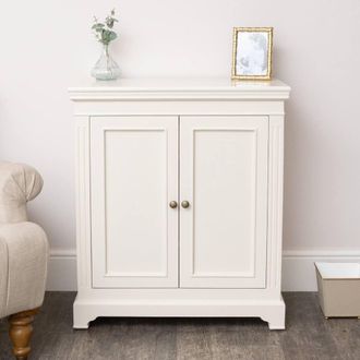 Melody Maison Slimline Two Door Shoe Cabinet With 3 Shelves - Daventry Ivory Range