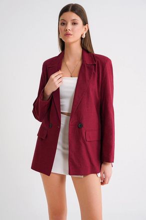 Mixray Linnenmix Geknoopte Blazer Jas
