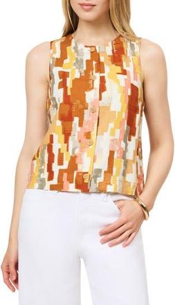 Scotch & Soda Sleeveless Linen Blend Button-Up Shirt in Moroccan Rug at Nordstrom Rack, Size X-Small