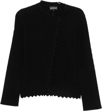 Emporio Armani Scalloped Edge Zip Jacket - Dames - Zomerjassen - Zwart - 2XS - Jassen
