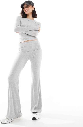 South Beach Leggings a zampa grigi con risvolto-Grigio