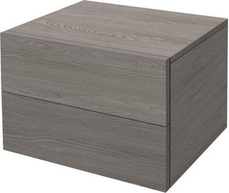 ML Design ML-Design Comodino con 2 Cassetti Sospeso a Parete Grigio Cenere 42 x 29 x 30 cm in Legno Truciolato con Kit di Montaggio a Muro Risparmio di Spazio