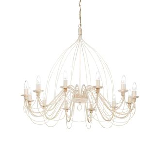 Netlighting Corte 12 Light Chandelier Antique White Finish E14