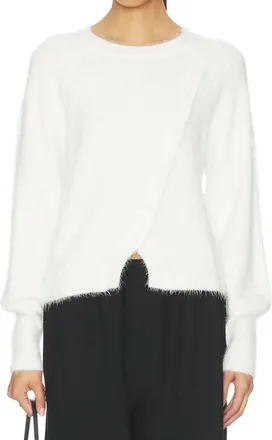 bobi Diagonal Raglan Cardigan In Soft White