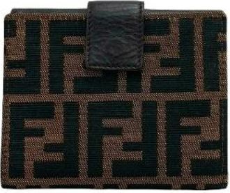 Fendi Pre-owned Wallets, male, Brown, Size: ONE SIZE Pre-owned Zucca Canvas Leather Bifold Wallet
