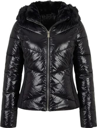 Yes-Zee Piumino in due tessuti con pelliccia - - Jackets - Donna - Nero - L