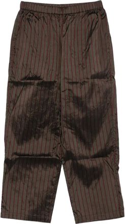 Christian Peau Pantaloni a righe in seta - Marrone