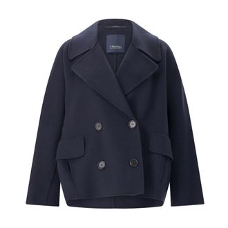 Max Mara Caban Jas - Dames - Blazers - Blauw - M - Wol - Jassen