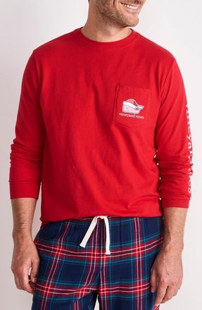 Vineyard Vines Santa Whale Cotton Graphic Long Sleeve T-Shirt in Red Velvet at Nordstrom, Size Medium