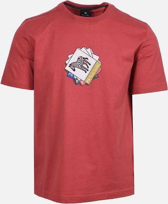 Paul Smith Mens PAUL SMITH ZEBRA T SHIRT RASPBERRY - Pink/Red - Size: 42