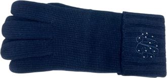 Ralph Lauren Ribgebreide Manchethandschoenen - Dames - Handschoenen - Blauw - ONE Size - Katoen - Accessoires