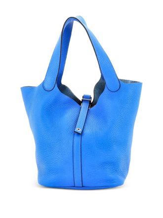 Herm&egrave;s Picotin Lock Bag Clemence MM bucket bag - Blauw