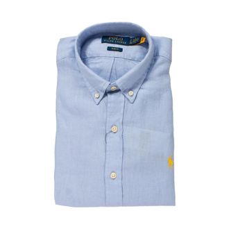 Polo Ralph Lauren Camicia in Lino - Heren - Casual Overhemden - Blauw - 2XL - Linnen - Overhemden