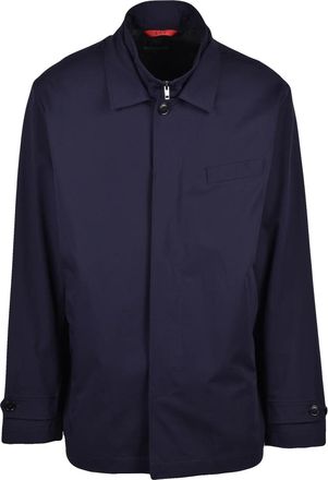 Fay Midnight Blue Polyamide Elastane Overcoat
