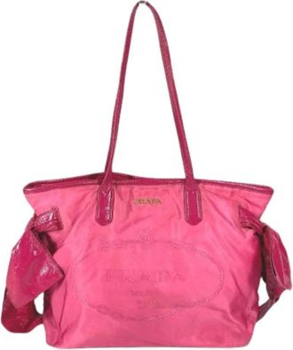 Prada Pre-owned Vintage Tote Bag - Dames - Vintage Shopper - Roze - ONE Size - Nylon - Vintage