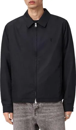 AllSaints Trey Cotton Blend Jacket in Jet Black at Nordstrom, Size Xx-Large