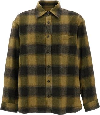 A.P.C. Green Malaury Plaid Wool-Blend Overshirt