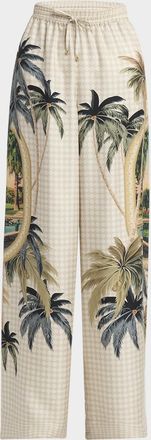 Amiri Paradise Wide-Leg Silk Pants