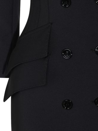 Elisabetta Franchi Double-Breasted Tailored Blazer Dress - Black