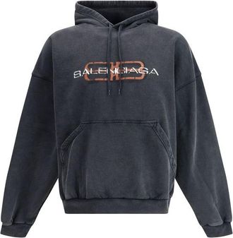 Balenciaga Black Cotton Mens Sweatshirt