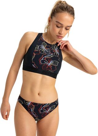 Roxy Bikini-Hose ROXY Roxy Active, Damen, Gr. L, US-Gr&ouml;ssen, grau (anthrazit athletic hibiscus), Obermaterial: 75% Nylon, 25% Elasthan;, Badehosen Bikini-H