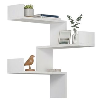 Dmora Estanter&iacute;a Sao, Estante, Estante De Pared, Estanter&iacute;as Multiusos, 60x60h90 Cm, Blanco, Con Embalaje Reforzado - Dmora