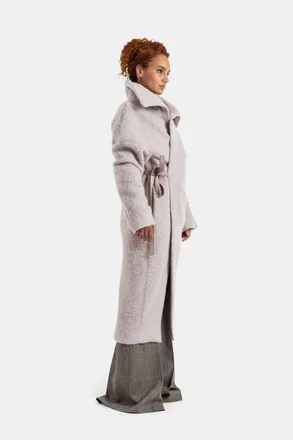 Rick Owens Oversized Wool Belted Coat - Pink