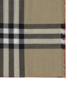 Burberry Womens Scarf Silk And Wool Archive Beige (ovis Aries) Scarfs