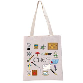 Generic PYOUL OUAT TV Series Inspired Gift Once-U-A-T Tote Bag Adventure Fantasy TV Series Fan Handbag TV Show Merchandise (Once-U-A-T Tote)