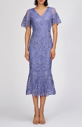 JS Collections Camila Soutache Cocktail Dress in Bleached Denim at Nordstrom, Size 12