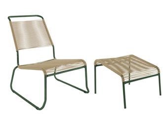 Schubiger M&ouml;bel Spaghetti-Kufen-Lounger-Hochlehner + Hocker S&auml;ntis