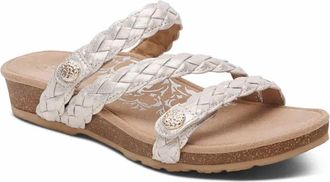 Aetrex Women Josie Braided Slide In Champaigne