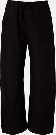 Leset Kyoto cropped cotton wide-leg pants