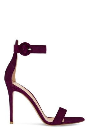 Gianvito Rossi Portofino 105 Sandal in Red-Purple Suede at Nordstrom, Size 35.5