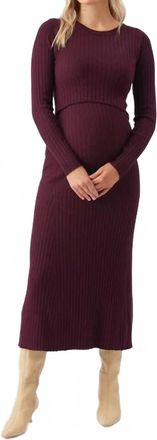 Ripe Eden Knit Nursing Dress In Maroon