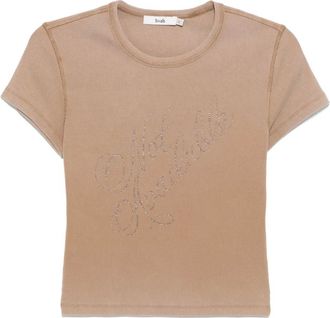 B+ab short-sleeved top - women - Cotton/Polyester/Elastane - S - Brown