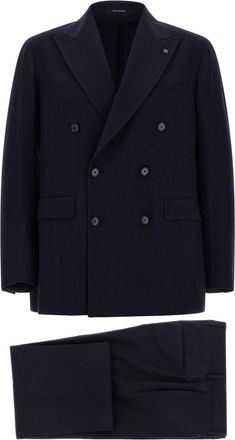 Tagliatore Dark Blue Peaked Lapel Suit